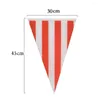 Décoration de fête 10 / 30m rouge blanc rayé de fanion à bande bannière de cirque de cirque à thème de carnaval suspendu triangle Garland décoration intérieure