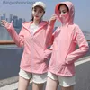 Andra kläder UV Sun Protection Clothes Women Hooded Thin Coat Long Sle Breattable SunSn Jacket Summer Fe Short Hoodie Shirtsl231215