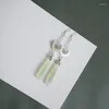 Dangle Earrings Chinese Style Imitation Jade Moon Tassel 2023 Fashion Retro Spring Summer Long Drop For Women Jewelry