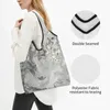 Bolsas de compras Mármol Gris Plata Oro Bolsa Reutilizable Bolsa de comestibles Capacidad Moderno Textura de mármol Reciclaje Bolso lavable