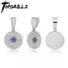 Pendentif Colliers TOPGRILLZ Hip Hop boussole pendentif glacé zircon cubique avec chaîne de Tennis bijoux de mode cadeau pour hommes femmes 2247S