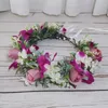 6st Artficial Orchid Flower Crown Girls Headband bröllop hårtillbehör huvudbonad kvinnor blommor girland brud huvudbonader