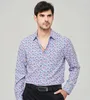 Camisas de vestido masculinas 2024 primavera verão camisa impressa regular ajuste manga longa negócios moda roupas masculinas my1009