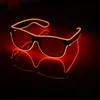 Intermitente EL Wire Led Gafas Fiesta luminosa Iluminación decorativa Regalo clásico LED brillante Light Up Party Gafas de sol 12 unids / lote2516