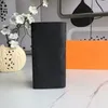 Hela designern New Herr Wallet Black Flower Long Leather har olika fickkortsplatser kommer med en låda över hela världen 261C