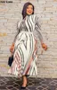 エスニック服アフリカの長い女性服プラスサイズのドレスダシキアンカラプリーツスカート231215