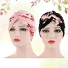 Bandanas 2 pcs Beauty Cap Femmes Turbano Écharpe Foulards Dressy Camouflage Musulman Couvre-chef Givré