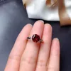 Cluster ringen Natural Blood Red Garnet Ring januari geboortesteen sterling zilver met 18k goudplaten handamde verlovingsgeschenk voor vrouwen haar