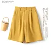 Damesshorts Wit Pak Shorts Dames Hoge Taille Knopzakken Rechte Shorts Dames Zomer Kantoor Losse Knielange BroekL231215