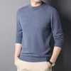 Autumn And Winter Woolen Sweater, Men's Round Neck, Middle-Aged And Young Men's Solid Color Warm Cashmere Base Sweater, Business Casual