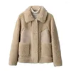Женская меховая куртка 2024, осенне-зимняя куртка из овечьей шерсти, женское шикарное пальто из овечьей шерсти, топы, женские корейские куртки-бомберы, женские замшевые куртки