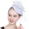 Bruid bruiloft mesh fascaintor hoeden kerk race hoofddeksels voor ladiers veis chapeau cap hoofdband haaraccessoires haarspeld