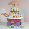 Tools Workshop Kids Kitchen Spela Toys Ice Cream Candy Trolley House Push Up Cooking Set Letase For Girls Gift 231215