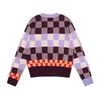 Erkek Sweaters Vivi Western İmparatoriçe Dowager Satürn Kontrast Yuvarlak Boyun Kazak Kadınlar Sonbahar/Kış Yün Örtü Hardij Ceket