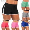 Damesshorts Zomer Sneldrogende sportbroek voor dames Katoenen shorts Contrasterende binding aan de zijkant Elastische taille Casual shorts Yoga ShortL231215