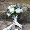 Wedding Flowers JaneVini Vintage White Bridesmaid Bouquet Artificial Silk Rose Small Bouquets Bride Holding