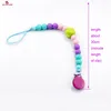 Pacifier Holders Clips Food Grade Silicone Beads Teingチェーンラウンドメタルクリップベビーチョーチーズホルダーアクセサリー231215