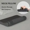Massaging Neck Pillowws Electric Heating Neck Massage Pillow Shiatsu Vibration Cervical Spine Massage Cushion Shoulder Neck Trapezius Muscle Massager 231214