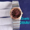 Moda luksusowa damska projektant Watch 28 mm kwarcowe Diamonds Watches 316 Zespół ze stali nierdzewnej Sapphire Superclone Watch for Women z wysokiej jakości Box TW Factory