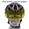 Cycling Helmets LOCLE Magnetic Goggles Cycling Helmet Men Women Bicycle Helmet Lenses MTB Bike Helmet Road Mountain Helmet Removable Sunvisor 231214