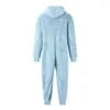 Pantalons pour hommes Hommes Fuzzy Onesie Laine artificielle Pyjamas à manches longues Casual Couleur Solide Fermeture à glissière Lâche Peluche Combinaison à capuche Pantalon