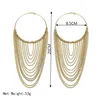 Dingle ljuskrona manilai mode cirkulär metall långa tofs örhängen för kvinnor indisk smyckekedja guld färg boll pendientes 231214