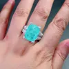 Anneaux de mariage KQDANCE coussin coupe créé Paraiba Tourmaline émeraude pierres précieuses diamant anneaux avec grand jaune vert bleu pierre bijoux femmes 231214