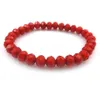 Bracciale in perline di cristallo sfaccettato rosso 8mm scuro per donne braccialetti elastici in stile semplice 20pc intero 266h