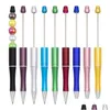 Ballpoint Pens Wholesale USA أضف BEAD DIY PEN Original Beads قابلة للتخصيص مصباح عمل كتابة أداة تكتب إسقاط Office Office School DHWTG