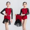 Abbigliamento da palcoscenico abiti da danza latina rossa per ragazze samba rumba abito danzante abito a due pezzi chango performance costume body gonna vdb7625