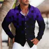 Polo da uomo Estate Hawaii fade pool camicia da vino fucsia camicia da uomo a maniche lunghe stampata in 3D vacanza al mare taglie forti T-shirt da uomo S-6XL Q231215