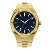 Horloges Hoge kwaliteit Heren Mode Frosted Star Dust Horloge Roestvrij staal 18K Goud Quartz Analoog Pols voor 2210252883