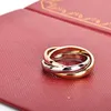 'Ouro prata rosegold' três anéis de cruzamento triplo para mulheres amantes masculinos' aliança de casamento de aço titânio 316l anei338a