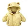 Unten Mantel Kleinkind Mädchen Winter Jacke Koreanische Mode Ohren Baby Baumwolle Gefütterte Kleidung Kinder Oberbekleidung Kinder Wasserdicht