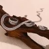 Чокеры с елочкой и змеиной цепочкой, крест, позолоченный, серебряный цвет, ожерелье из нержавеющей стали, кольцо, серьги, вечерние набор украшений 231215