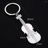 Keychains 10PCS Llaveros!Creative Kawaii Guitar Metal Violin Keyrings Bag Charms Car Key Rings Keyfobs Girlfriend Gift J049