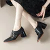 Kleid Schuhe Frauen Für Dame Pumps Echtes Kuh Leder Hand Made Med Heels Schuhe Zipper Slingbacks Frühling/Herbst Runde schnalle Riemen