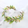 Hårklipp Fairy Leaf Rhinestone pannband Handgjorda Elf Princess Headpiece Forest Wedding Flower Crown For Women Girls Halloween