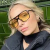 Sunglasses Vintage 70s For Women Men T Yellow Lens Square Sun Glasses Female Classic Shades Eyewear UV400232Z