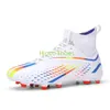 Bottes de Football à ongles longs pour jeunes, chaussures de Football AG TF, noires, blanches et bleues, pour femmes et hommes, nouvelle collection 2024