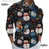 Herren Polos Weihnachten Poloshirts Mode 3D Weihnachtsmann Bedrucktes Poloshirt Männer Herbst Realistische Muster Langarm Tops Herrenbekleidung Q231215