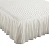 Bed Skirt Solid-color slip-proof bed hat mattress protector plus cotton bedspread with cotton single sheet single double white 231214