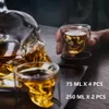 4 PCS 75 ml verres à vin crâne whisky verre double fond tasse S tasse en verre pour bière vin tasse 250 ml brandy cocktail verre tasse X0222T