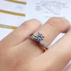 Cluster Rings KJJEAXCMY Fine Jewelry 925 Sterling Silver Inlaid Mosang Diamond Ladies Ring Elegant Support Test Selling