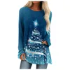 Women's T Shirts Fashion 3D Christmas Tree Lighting Printed T-shirt Women 2024 Year Style Long Sleeve Tee Shirt Casual O-neck Tops