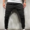 Herrenhosen, trendige Herren-Jeans, dehnbar, All-Match, weicher, mittelhoher, langer Denim