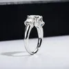 Wedding Rings NKHOG 3 Stones 5CT For Women Engagement 925 Sterling Silver Ring D Color VVS Lab Diamond Jewelry Gift 231215