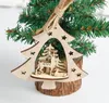 3D Kerstboom Herten Sneeuwpop Houten Hangers Ornamenten Kerstfeest Decoraties Kerstboom Houten Huis Kerstboom Hangers q174581283