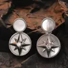 Stud Earrings S925 Sterling Silver For Women Men Fashion Eight Pointed Star Long Tassel Natural Shell Ear Studs