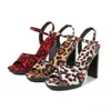 Sandalias Mujer Sexy Estampado de leopardo 11 cm Tacón alto Club nocturno Tallas grandes Modelo de moda Zapatos de calidad